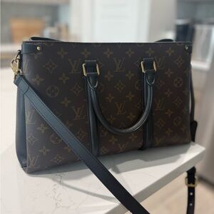 Louis Vuitton SOUFFLOT MM BAG Brown and Black Shoulder Bag